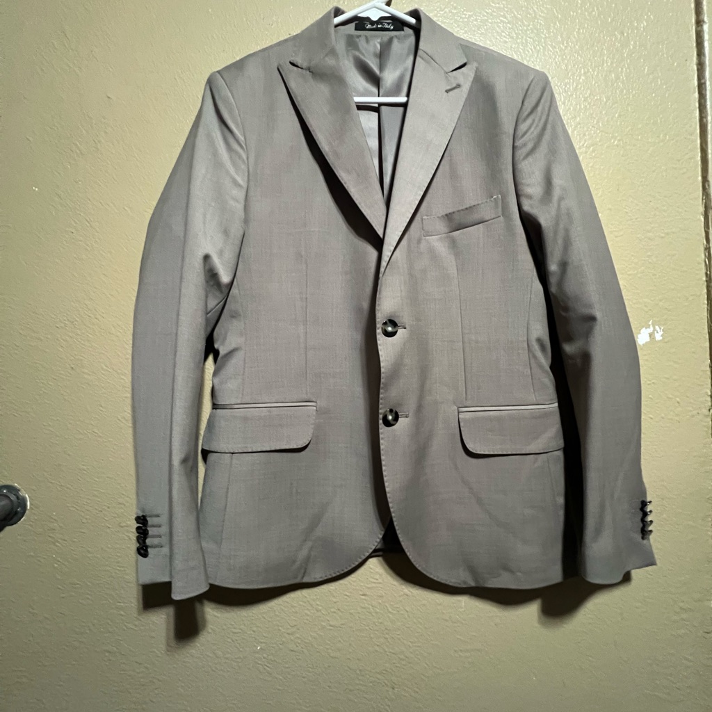Classic Gray Womenstwo-Button Blazer Made In Italy Size 48